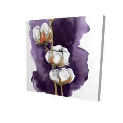 Watercolor purple cotton flowers