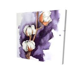 Cotton flowers on a purple background