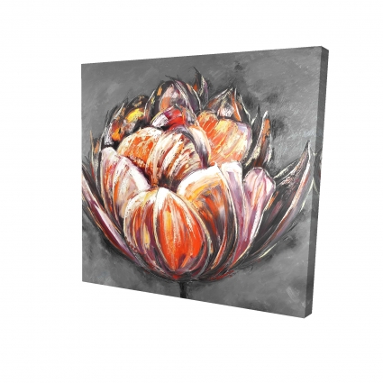 Double and abstract orange tulip