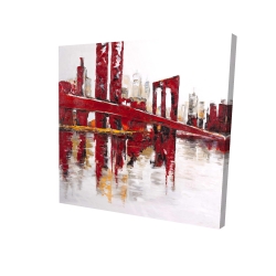 Abstract and industrial red bridge