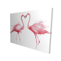 Two pink flamingo watercolor