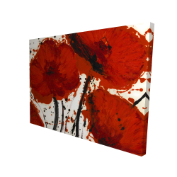 Abstract paint splash red flowers