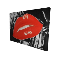 Kissable glossy lips on a black background