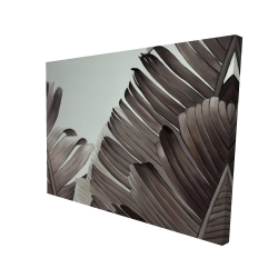 Feuilles tropicales en tons de gris