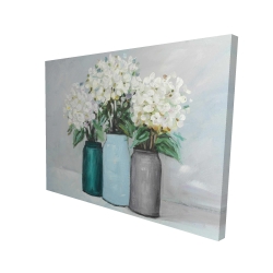 Hydrangea flowers in blue vases