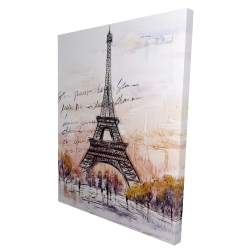 Eiffel tower sketch with an handwritten message