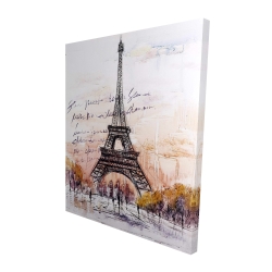 Eiffel tower sketch with an handwritten message