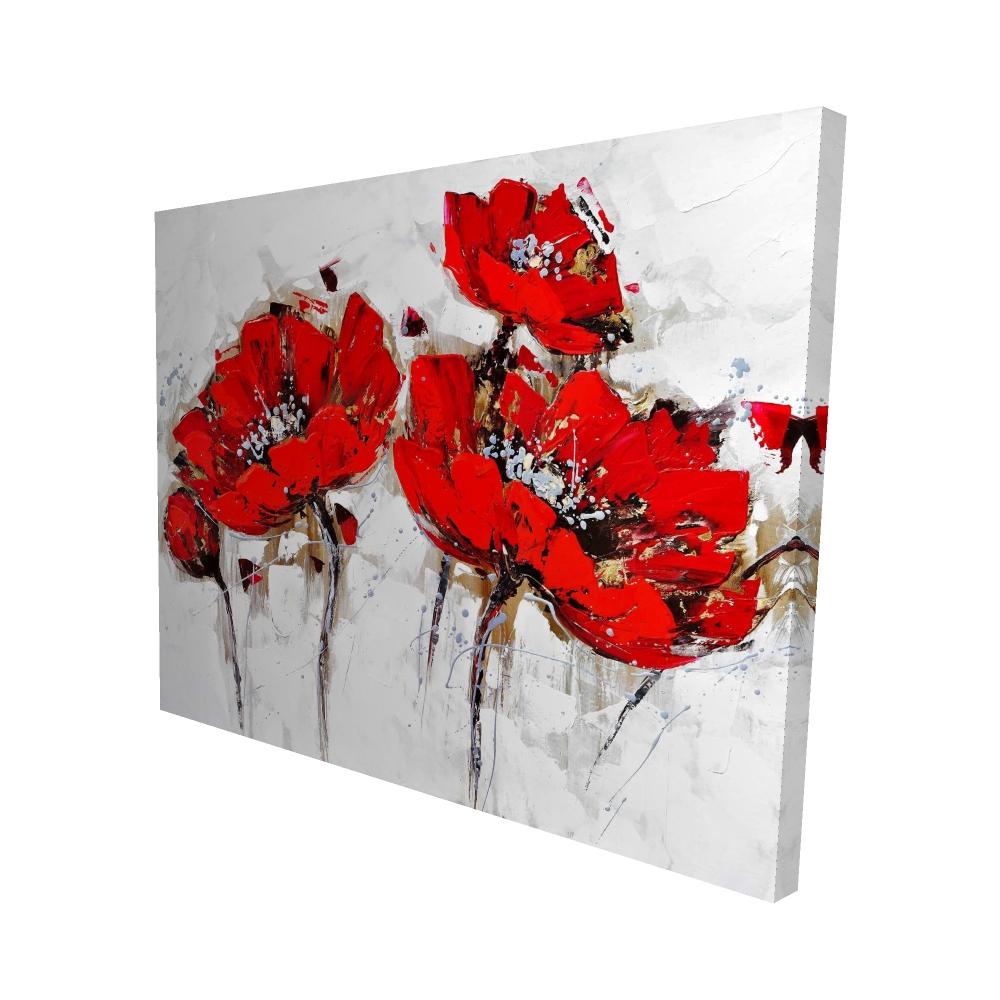 Abstract poppy flowers | Fine art print on canvas 48