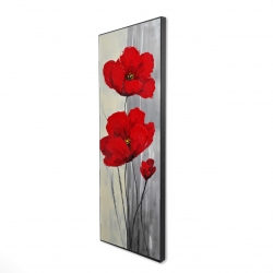 Red flowers on a gray background