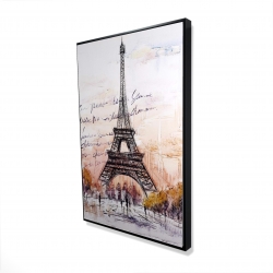 Eiffel tower sketch with an handwritten message