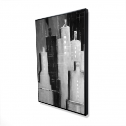 Abstract black and white cityscape