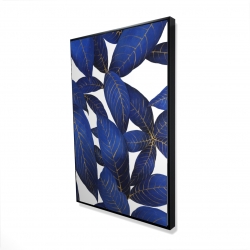 Abstract modern blue leaves