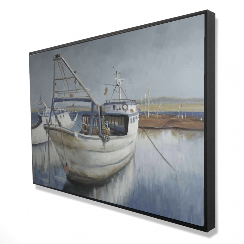 Blue fishing boat | Wall art | Begin Home Decor