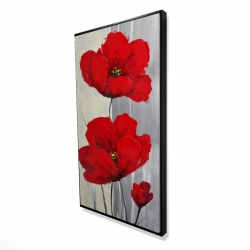 Red flowers on a gray background