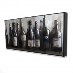 Bottles of wine on wood