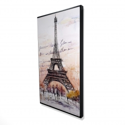 Eiffel tower sketch with an handwritten message