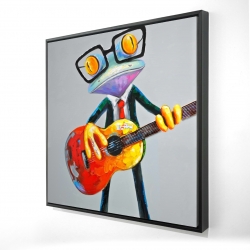 Funny frog playing guitar