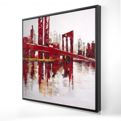 Abstract and industrial red bridge