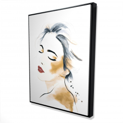 Right side watercolor serenely lady portrait