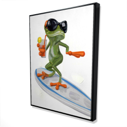 Funny frog surfing