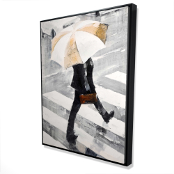 Homme marchant avec son parapluie