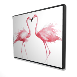 Two pink flamingo watercolor