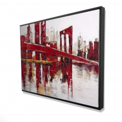 Abstract and industrial red bridge