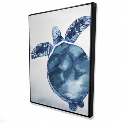 Watercolor blue turtle
