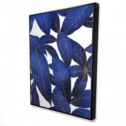 Abstract modern blue leaves