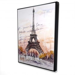 Eiffel tower sketch with an handwritten message