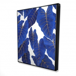 Tropical abstract blue leaves