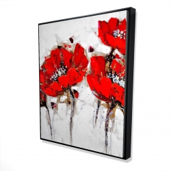 Red poppies with texture