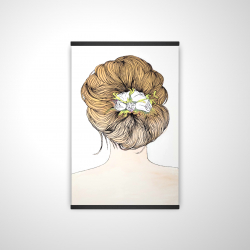 Lady with flowers in her blondy hair