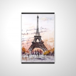 Eiffel tower sketch with an handwritten message