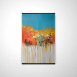 Colorful abstract flowers on a grey background