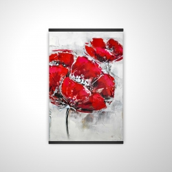 Abstract and texturized red flowers