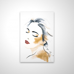 Right side watercolor serenely lady portrait