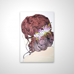 Woman from behind with flowers