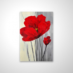 Red flowers on a gray background