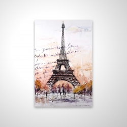 Eiffel tower sketch with an handwritten message