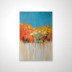 Colorful abstract flowers on a grey background