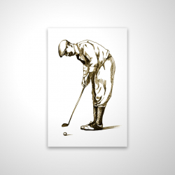 Illustration d'un golfeur concentré