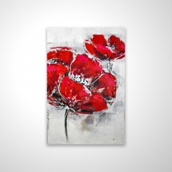 Abstract and texturized red flowers