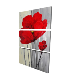 Red flowers on a gray background