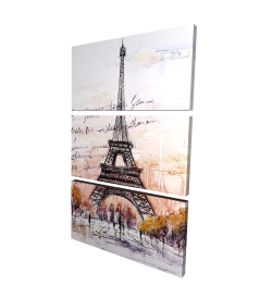 Eiffel tower sketch with an handwritten message