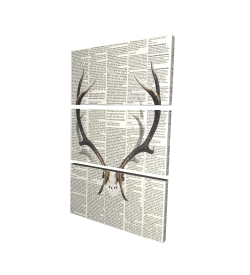 Deer horns with newspaper