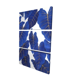 Tropical abstract blue leaves