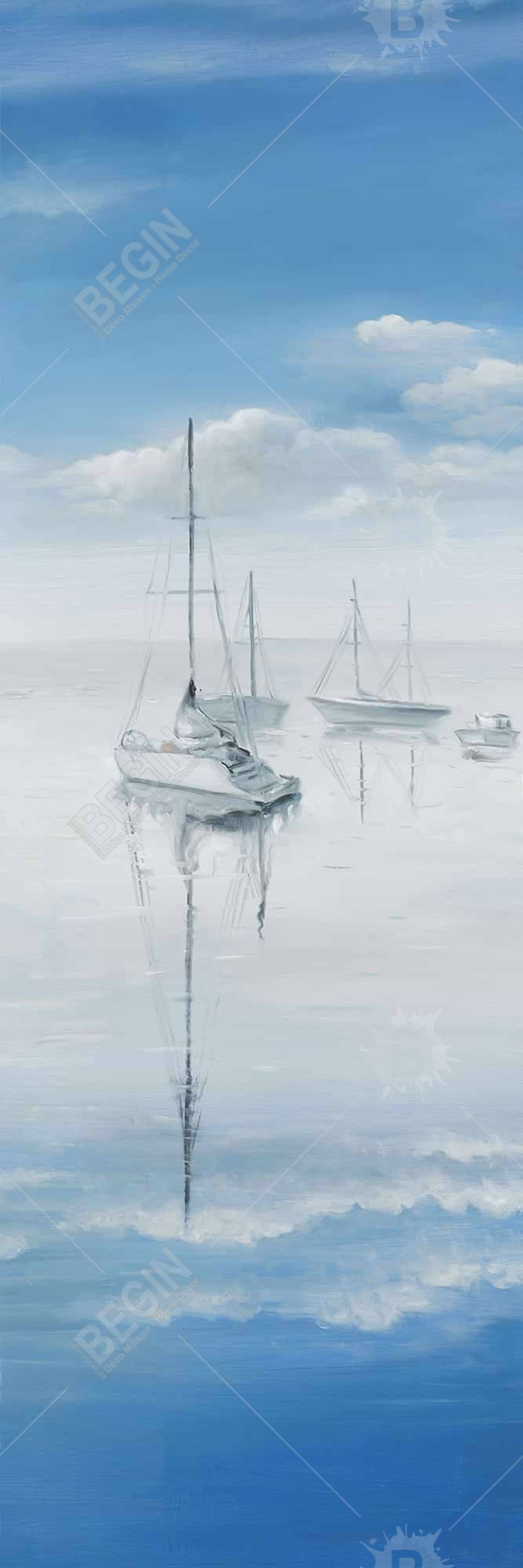 Sailboats on the quiet lake