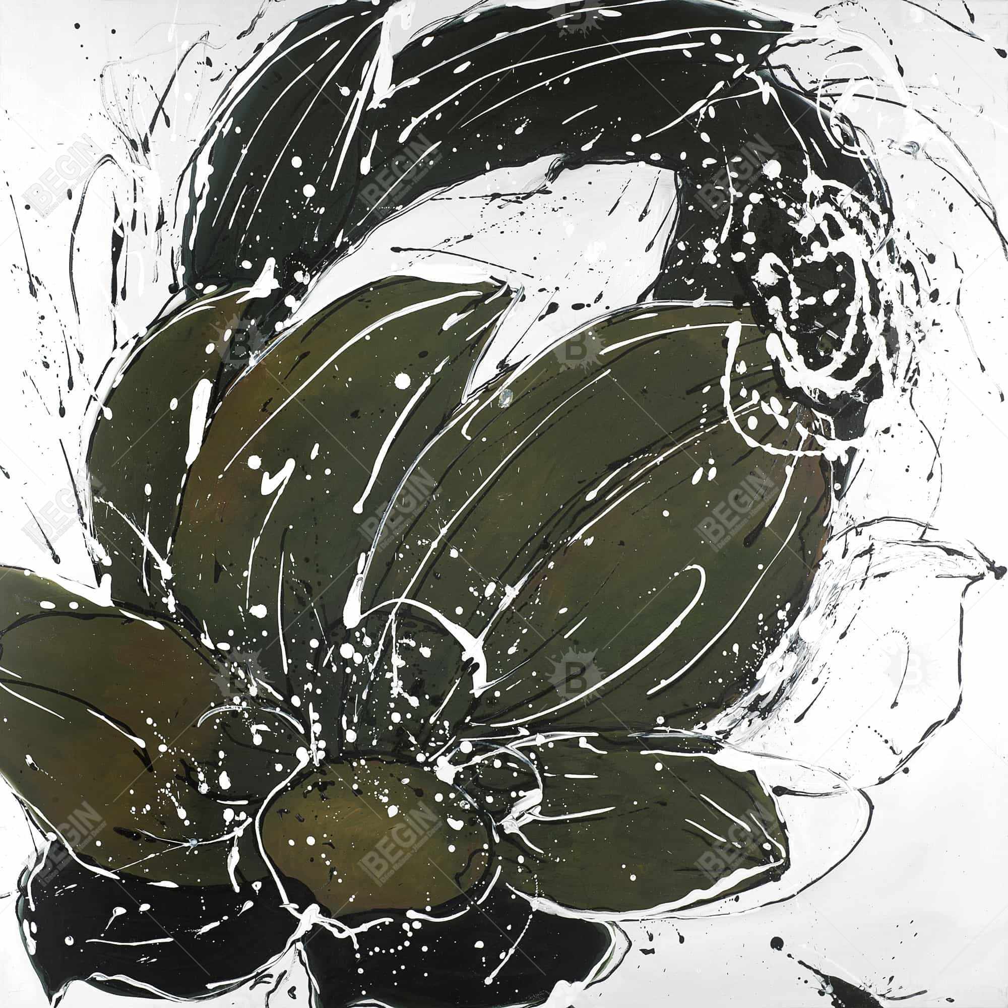 Abstract flower with paint splash