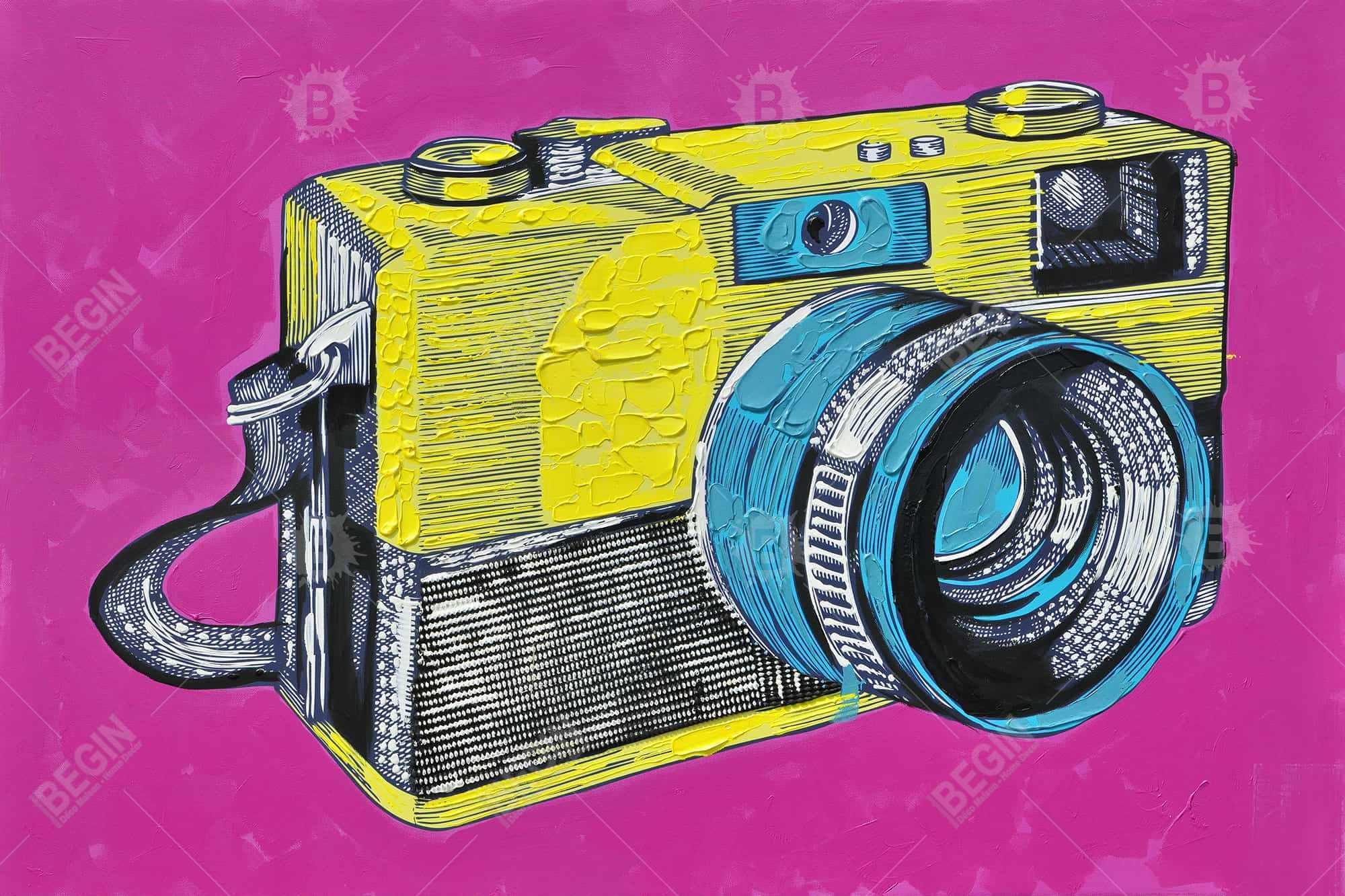 Colorful retro camera